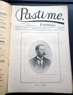 Pastime with which is incorporated Football No. 646 Vol. XXV1  October 9 1895 Portrait of F.J. Wall